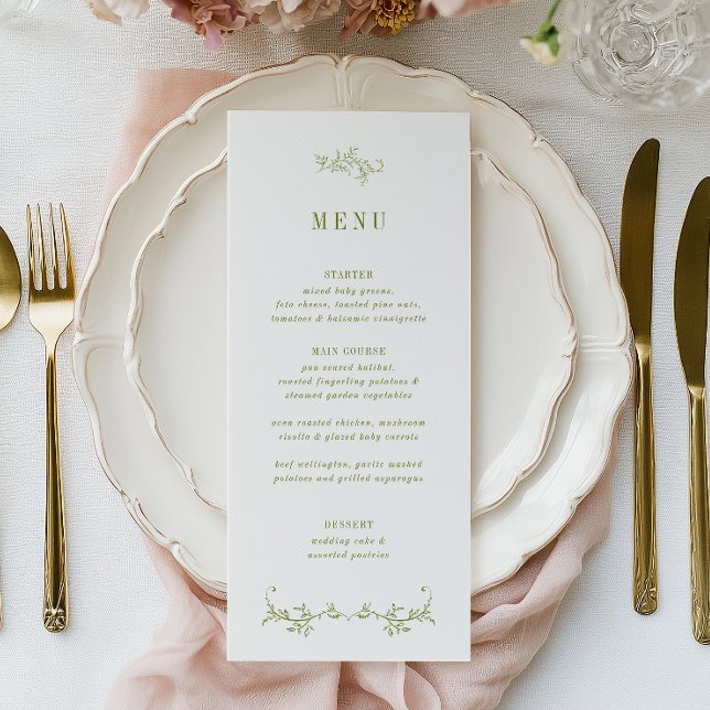ROWAN | Green Botanical Wedding Menu (Creator Uploaded)