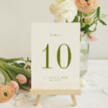 ROWAN Green Wedding Table Number Card<br><div class="desc">ROWAN | Modern Minimalist Citrus Moss Green,  wedding table number card. Please note that table number cards must be numbered and added to your cart individually.</div>