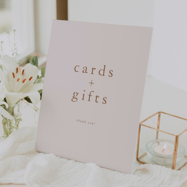 ROWAN Pink and Gold Unique Simple Cards and Gifts Pedestal Sign (ROWAN Pink and Gold Unique Simple Cards and Gifts Pedestal Sign)