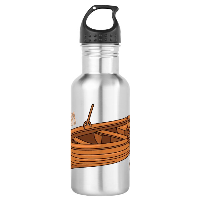 Rowboat cartoon illustration 532 ml water bottle (Front)