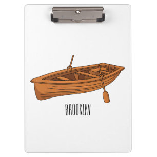 Rowboat cartoon illustration clipboard