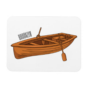 Rowboat cartoon illustration magnet