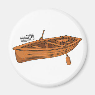 Rowboat cartoon illustration  magnet