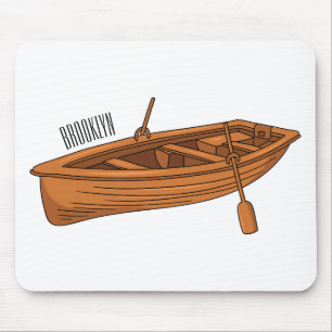 Rowboat cartoon illustration mouse pad