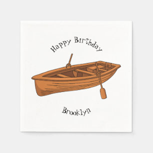 Rowboat cartoon illustration napkin