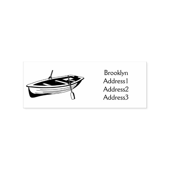Rowboat cartoon illustration rubber stamp (Imprint)