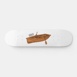 Rowboat cartoon illustration  skateboard