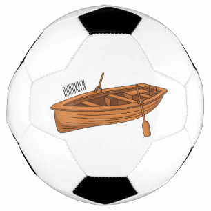 Rowboat cartoon illustration soccer ball