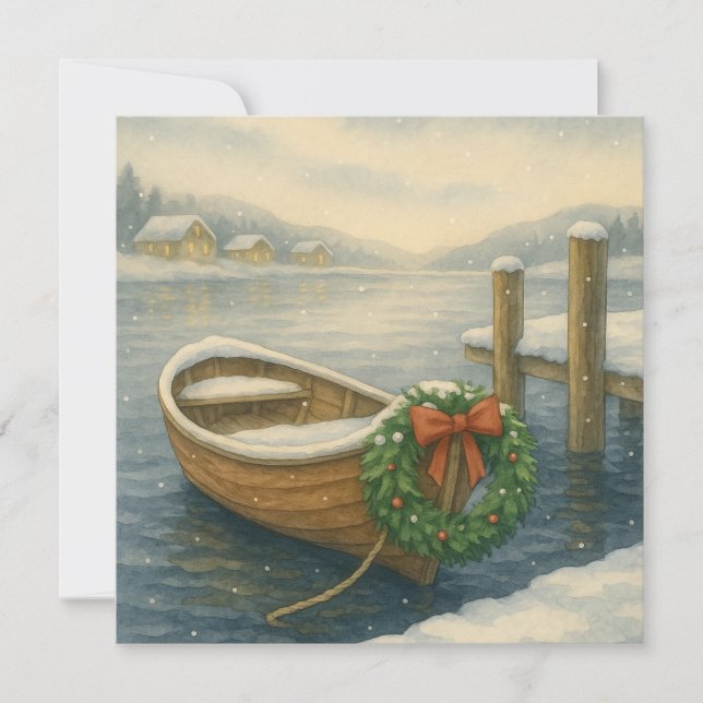Rowboat Christmas Card (Front)