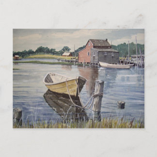 Rowboat on the Lake- postcard