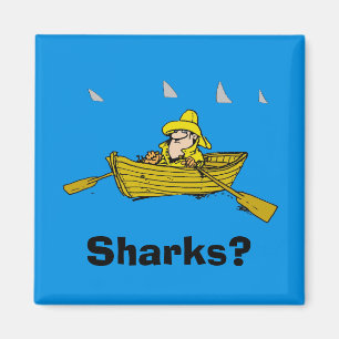 Rowboat & Sharks Magnet