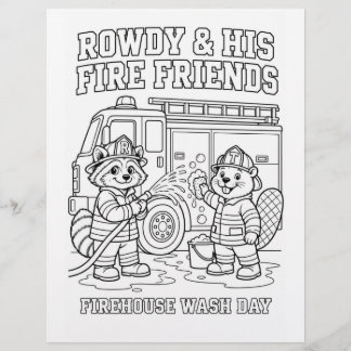 Rowdy and Tucker Firehouse Wash Day Colouring Page