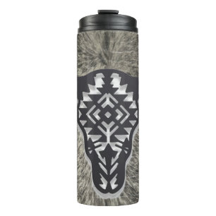 Rowdy Cowboy Brave Bull faux cowhide design Thermal Tumbler