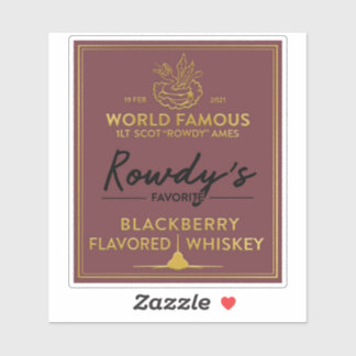 Rowdy's Whiskey Label Sticker