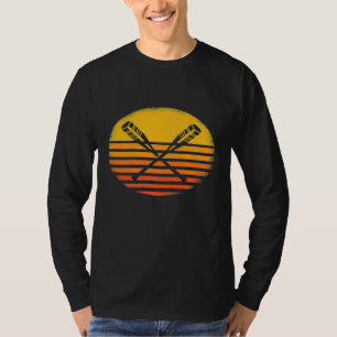 Rowers Retro Sunset Water Sports Rowing Gift Premi T-Shirt
