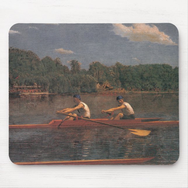 Rowing Boat Race on the River Mouse Pad (Front)