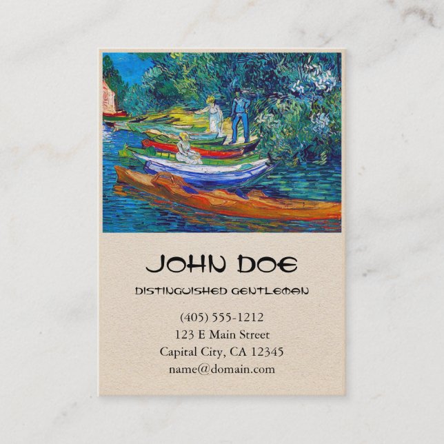 Rowing Boats on the Banks of the Oise Business Card (Front)