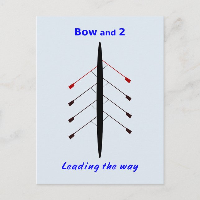 Rowing bow two lead the way postcard (Front)