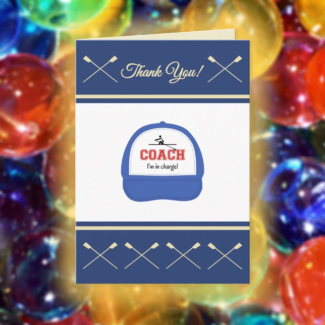 Rowing coach sport thank you card (Creator Uploaded)