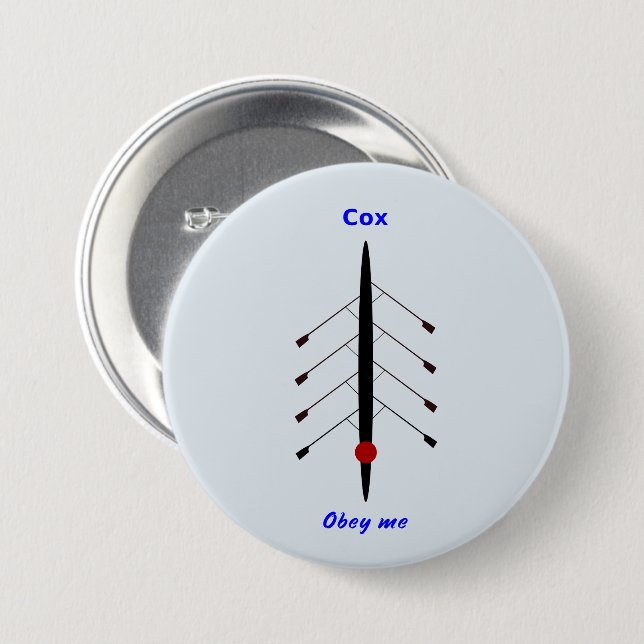Rowing cox obey me 7.5 cm round badge (Front & Back)