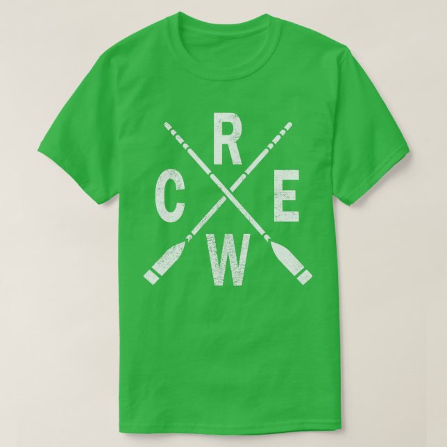 Rowing Crew Crossing Oars Row Rower Distressed T-Shirt (Design Front)
