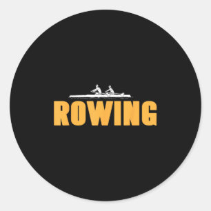 Rowing Crew Minimalist Water Srts Boat Athlete Hum Classic Round Sticker
