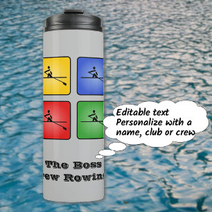 Rowing four colours crew your text thermal tumbler