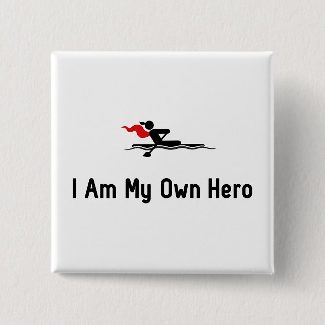 Rowing Hero 15 Cm Square Badge (Front)