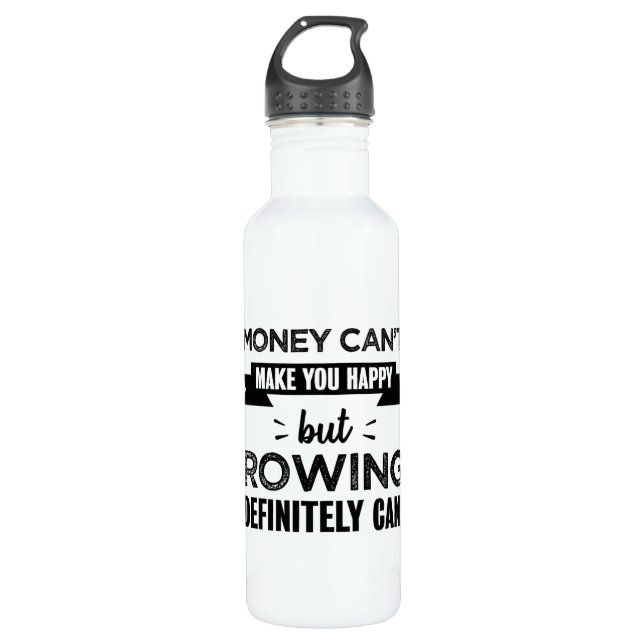 Rowing makes you happy Funny Gift 710 Ml Water Bottle (Front)