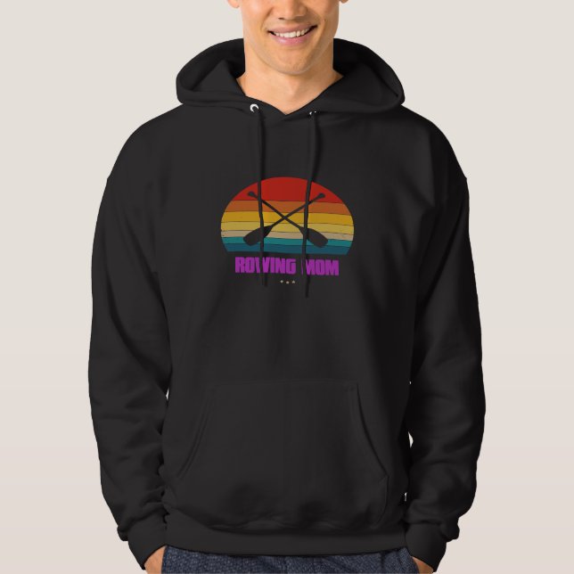 Rowing Mum  For Rower  Retro Style Hoodie (Front)