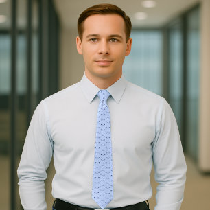 Rowing oars pattern blue tie