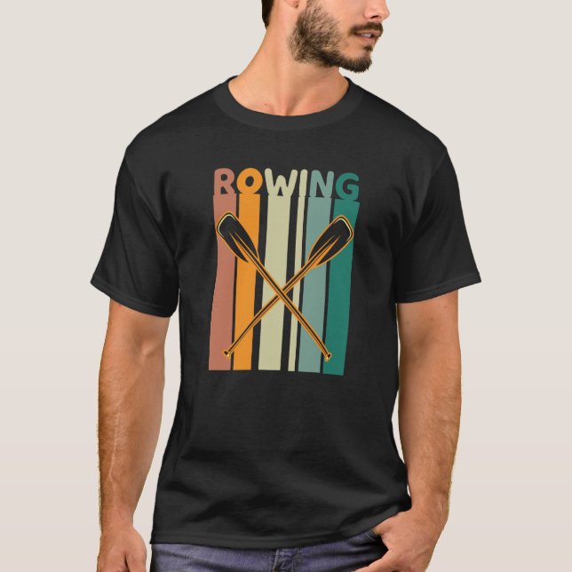 Rowing Retro Vintage Sunset T-Shirt (Front)