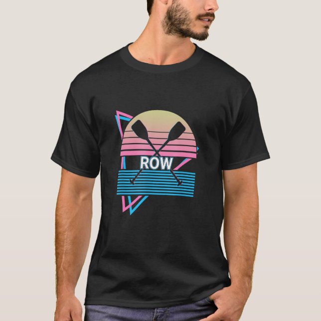 Rowing Row Boat Retro T-Shirt (Front)