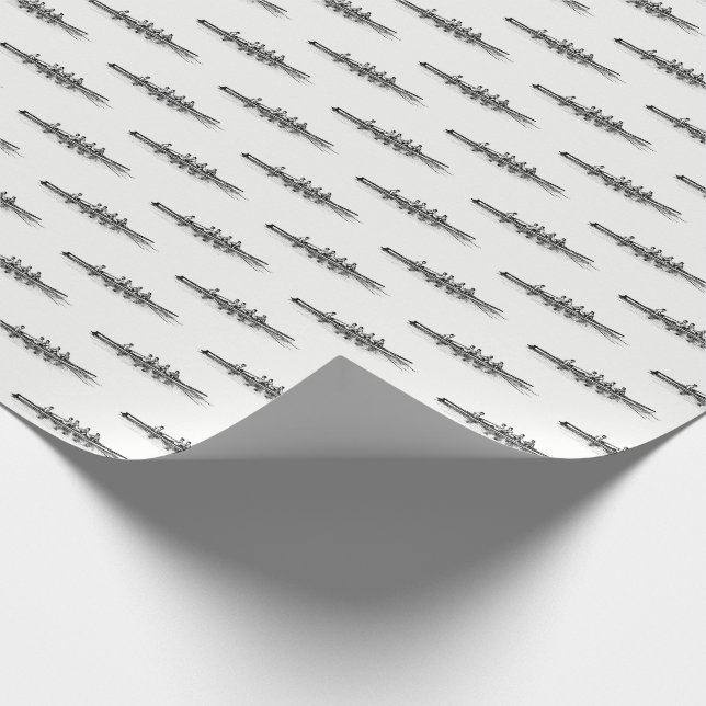 Rowing Rowers Crew Team Water Sports Wrapping Paper (Corner)