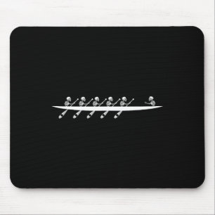 Rowing Skeleton Row Boats Paddle Coxswain Hallowee Mouse Pad