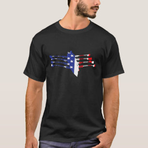 Rowing USA Flag American Inside Me Boat Rower Kay T-Shirt