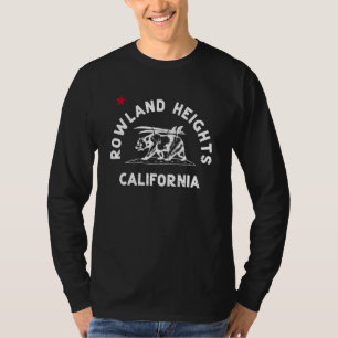 Rowland Heights California Beach Flag Bear Surf Ca T-Shirt