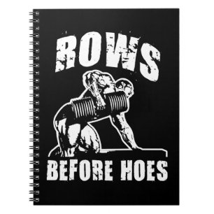 Rows Before Hoes - Funny Dumbbell Row Workout Spiral Notebook