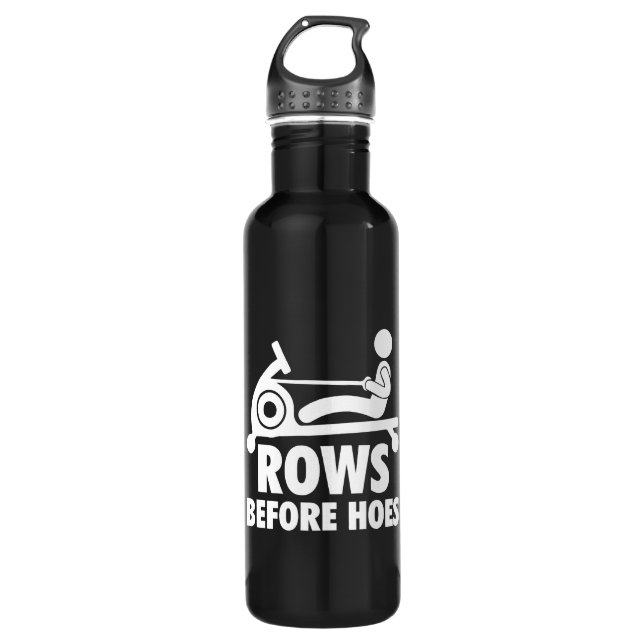 Rows Before Hoes - Funny Rowing Machine Workout 710 Ml Water Bottle (Front)