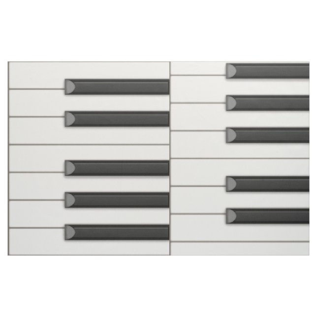 Rows of 15" Piano Keys Continuous Music Keyboard Fabric (Fat Quarter)
