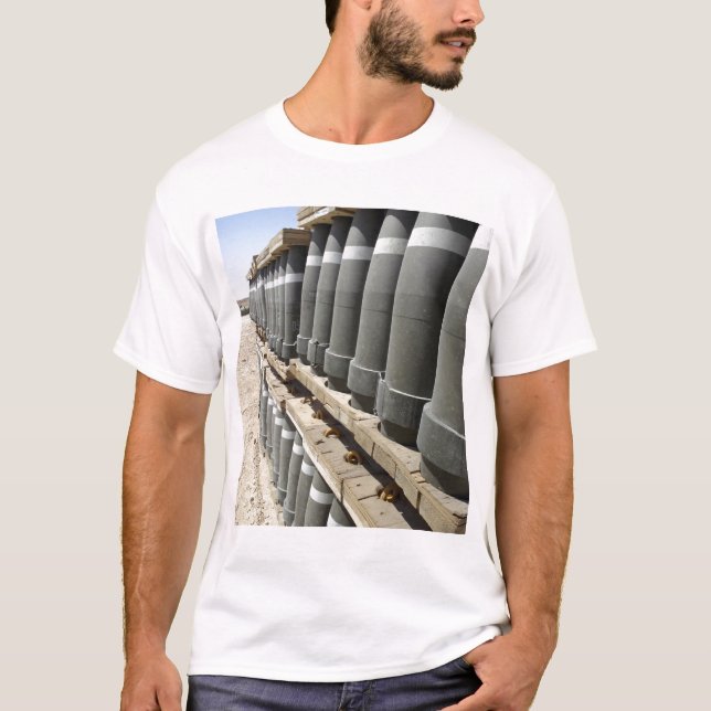 Rows of ammunition are stacked and prepped T-Shirt (Front)