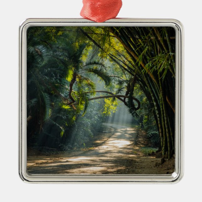 Rows of Bamboo Metal Tree Decoration (Front)