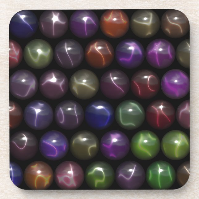 Rows Of Catseye Marbles Coaster (Front)