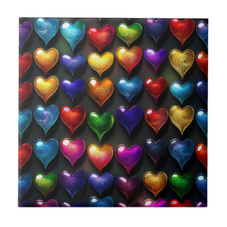 Rows of Hearts  Tile