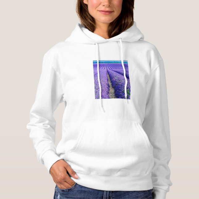 Rows of Lavender, Provence, France Hoodie (Front)