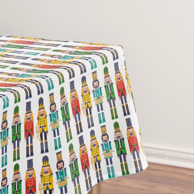 Rows of Modern Colorful Nutcrackers Tablecloth (In Situ)