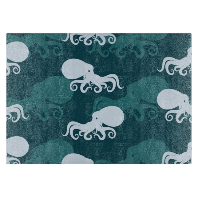 Rows Of Octopus Pattern Cutting Board (Front)