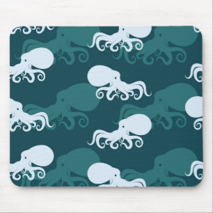 Rows Of Octopus Pattern Mouse Pad