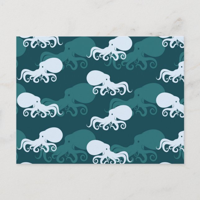 Rows Of Octopus Pattern Postcard (Front)