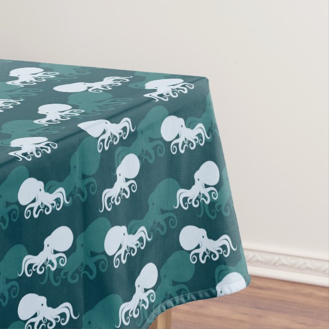 Rows Of Octopus Pattern Tablecloth (In Situ)